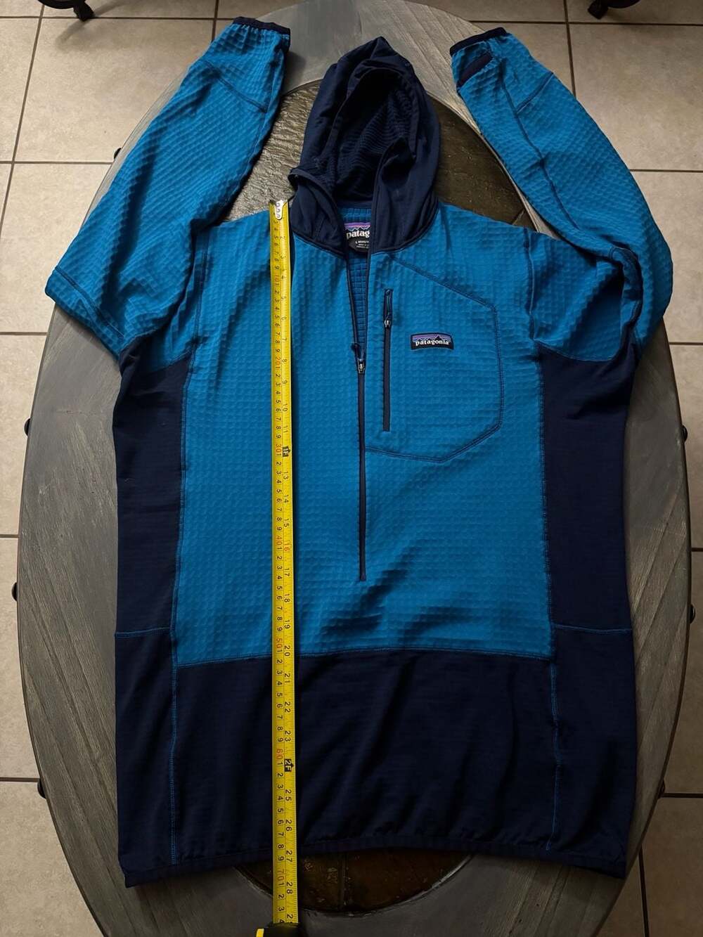 Patagonia R1 Pullover Hoody Men’s Large Balkan Blue 40069 SP19 Polartec Fleece